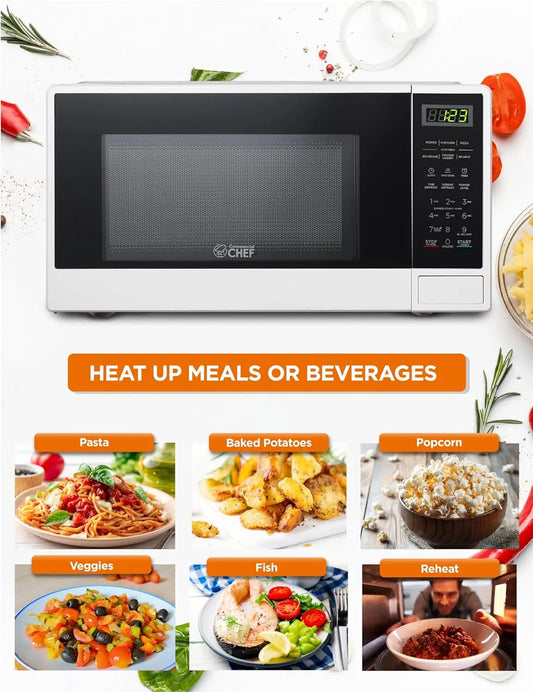 Countertop Microwave Oven LED Display Push Button Door
