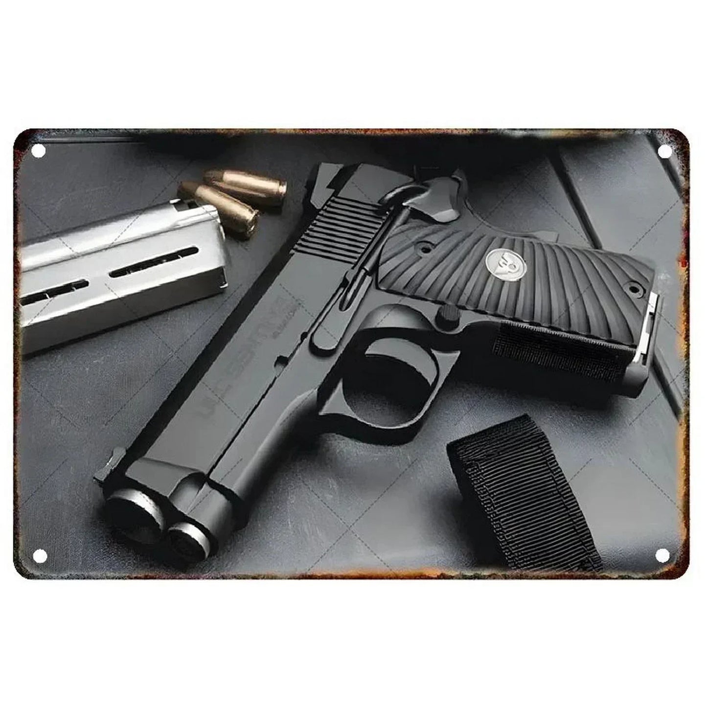 Pistol Metal Signs Military Flair Bar & Club