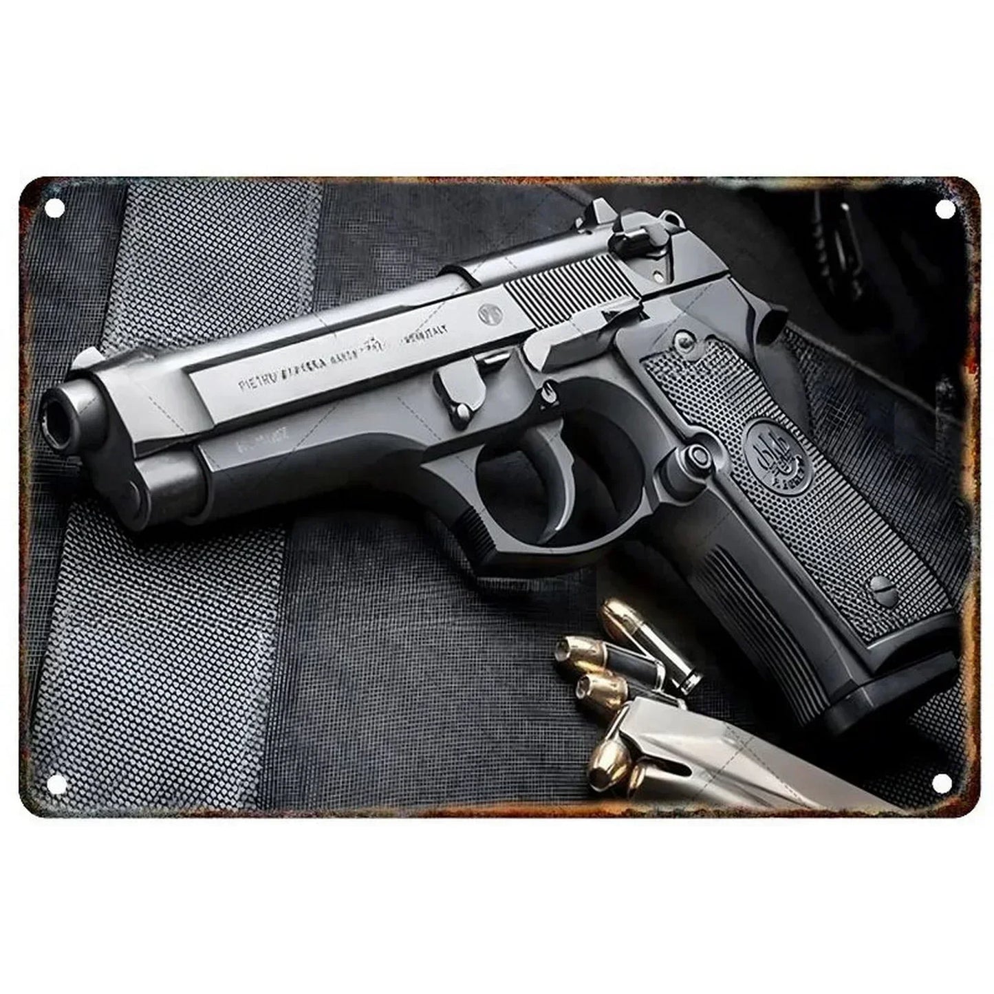 Pistol Metal Signs Military Flair Bar & Club