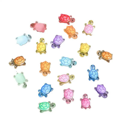 100Pcs Mini Resin Turtles Night Glow Turtle Figurines