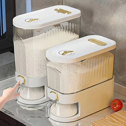 Large Rice Dispenser Pantry Storage & Measuring Cup