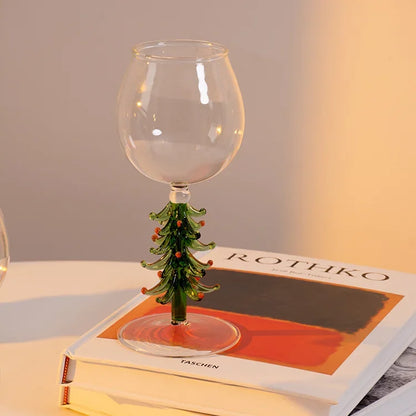 Christmas Decoration Wine Glass For Family Gift