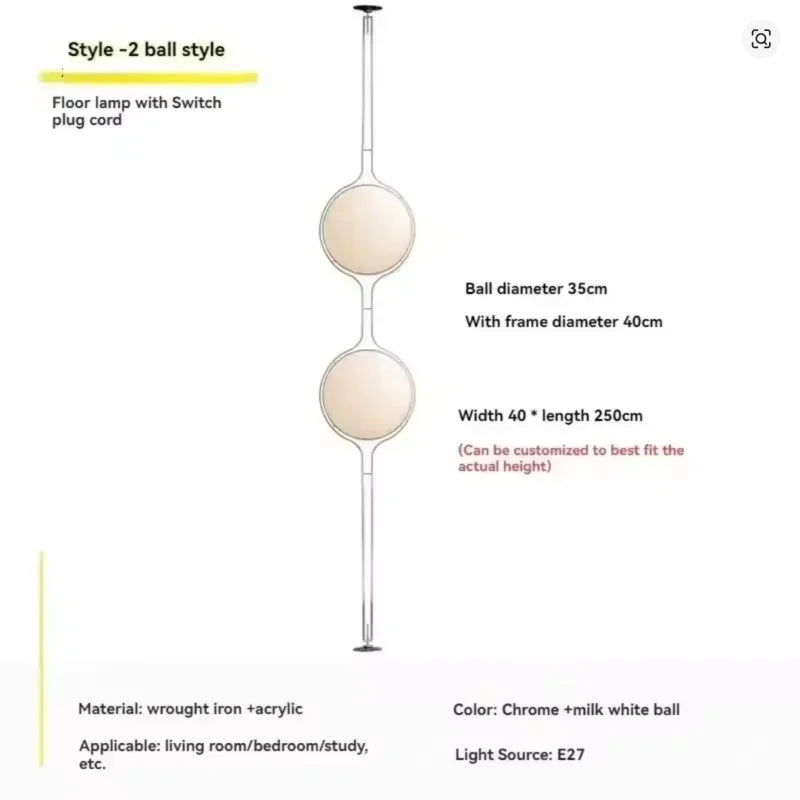 Decorative Floor Lamp Chrome Ball For Livingroom