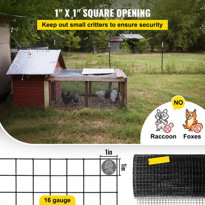Black Welded Wire Fence For Chickens & Rabbits