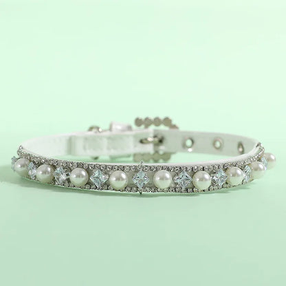 Luxury Pearl Rhinestone Pet Collar Necklace For Pets
