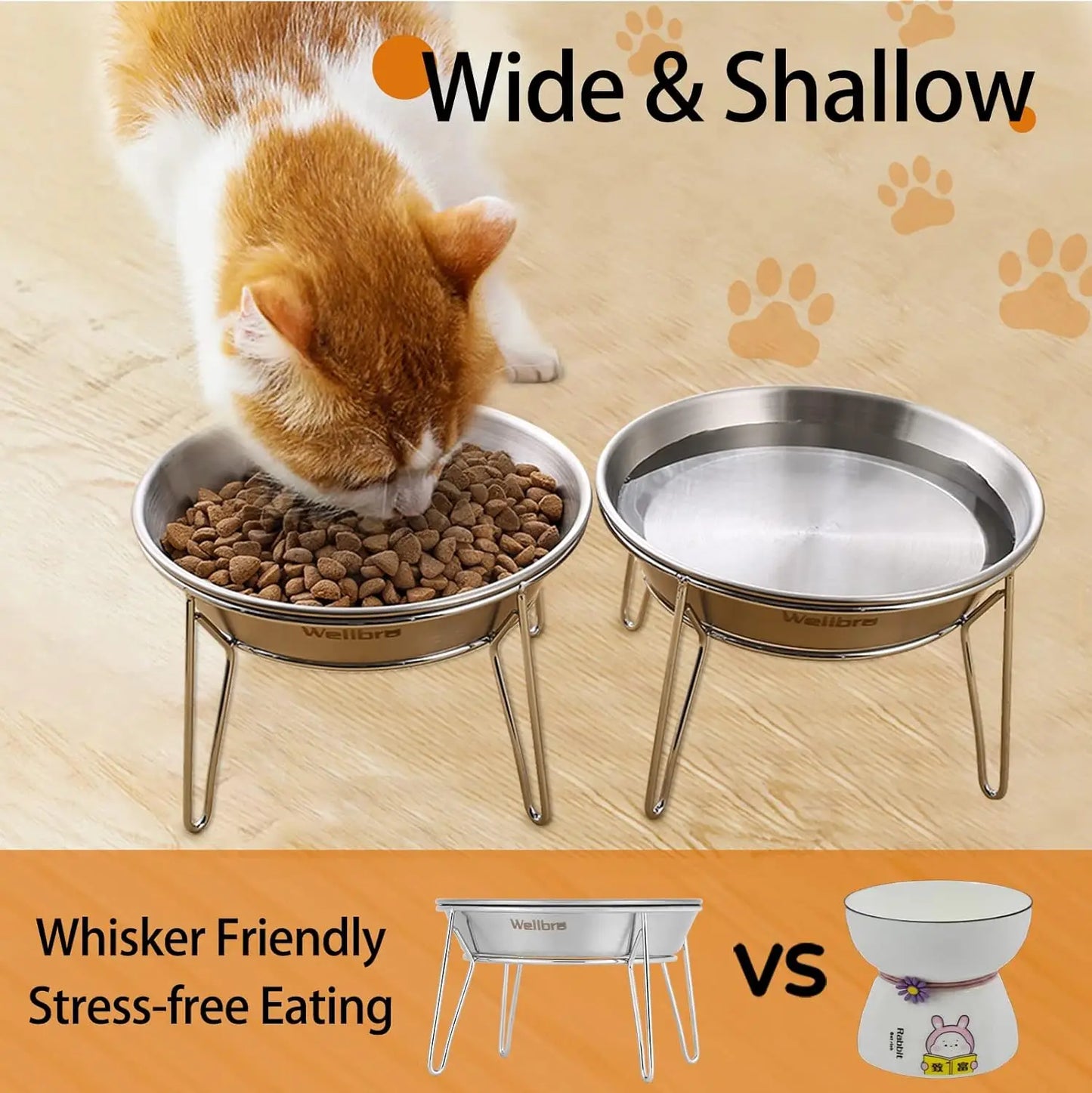 4-Pack Stainless Steel Raised Pet Bowls For Cats And Dogs