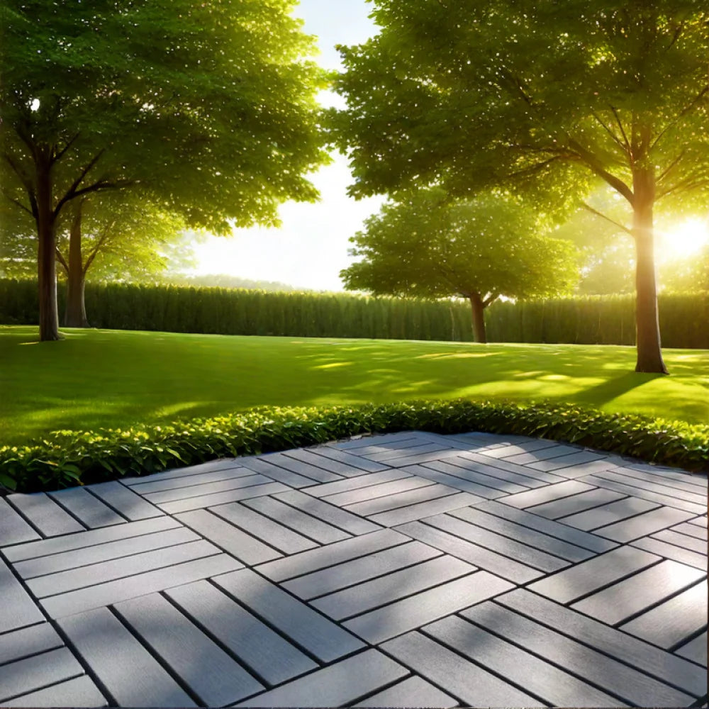 12"x12" Square Interlocking Deck Tiles Backyard Use