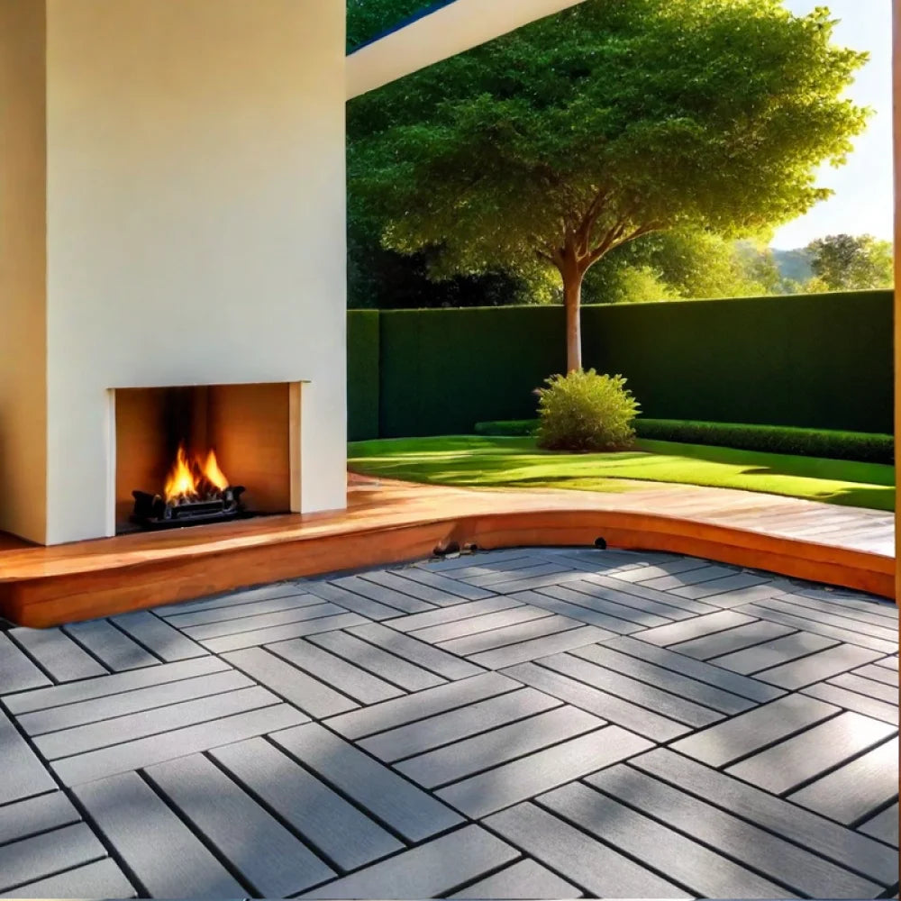 12"x12" Square Interlocking Deck Tiles Backyard Use