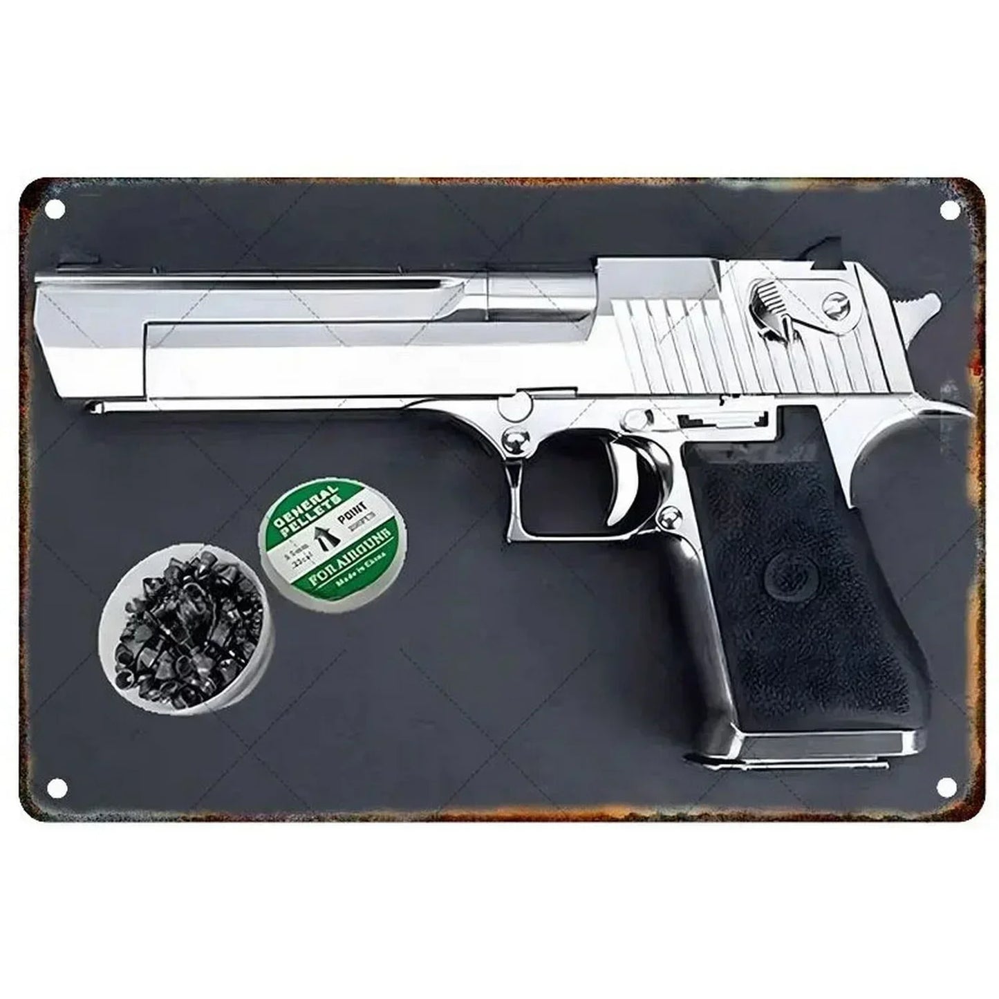 Pistol Metal Signs Military Flair Bar & Club