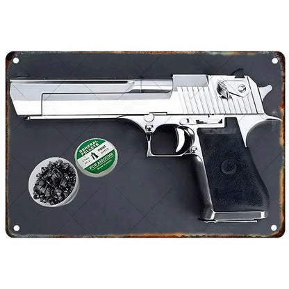Pistol Metal Signs Military Flair Bar & Club