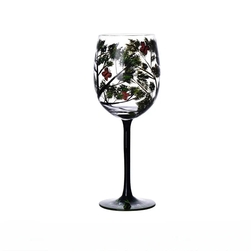 Crystal Glass Painted Creative Four Seasons Wine Goblets
