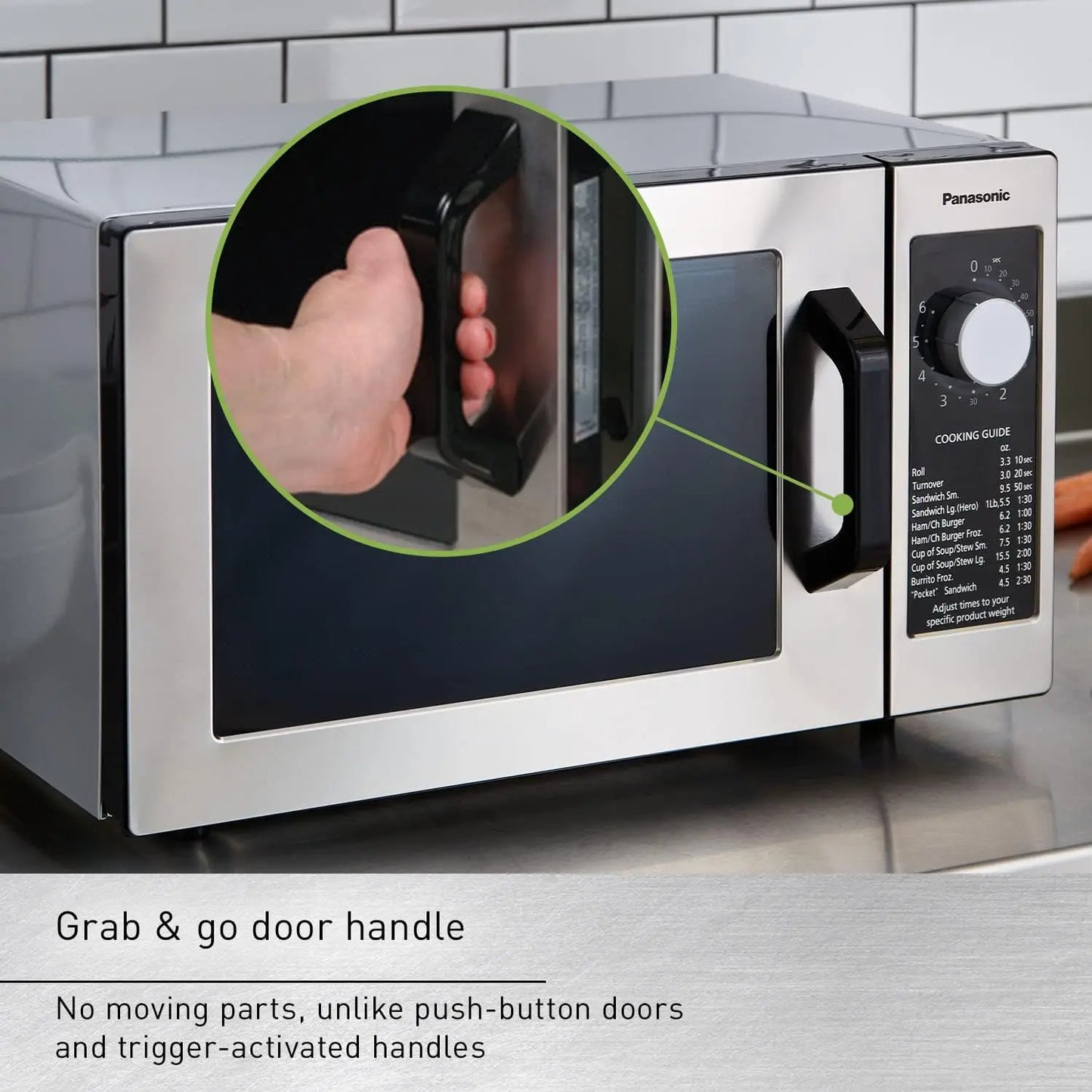 Compact Silver Microwave Oven With 6 Minute Timer