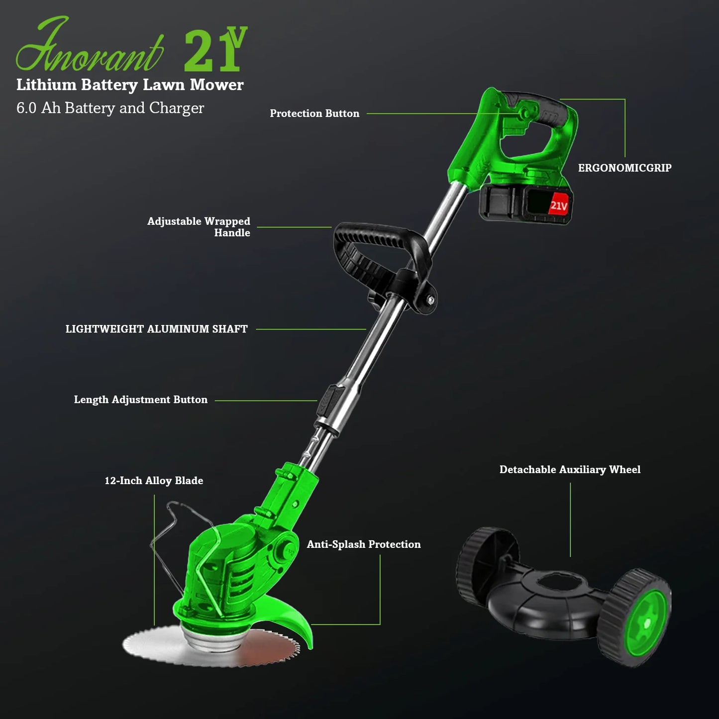 Cordless Lawn Trimmer Weed Wacker Battery Powered