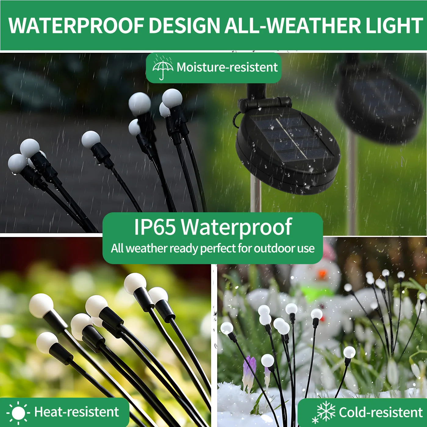 8-Head Solar Firefly Lights LED Waterproof For Outdoor Use