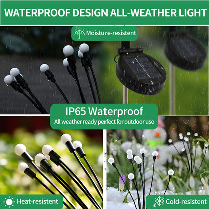 8-Head Solar Firefly Lights LED Waterproof For Outdoor Use