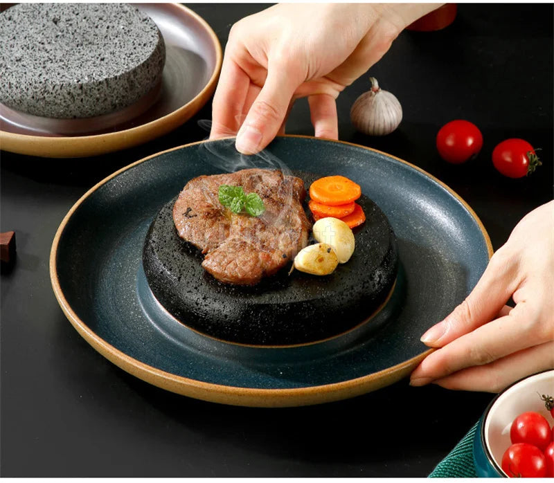 Creative Ceramic Dining Steak Plate Stone Tableware