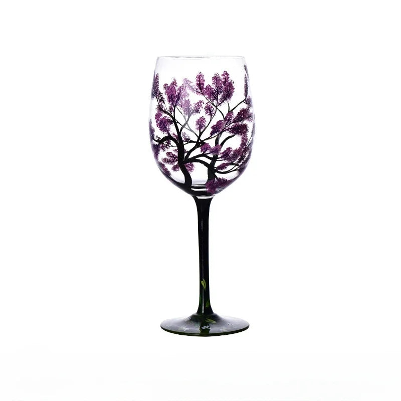 Crystal Glass Painted Creative Four Seasons Wine Goblets