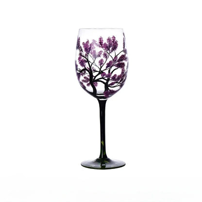 Crystal Glass Painted Creative Four Seasons Wine Goblets