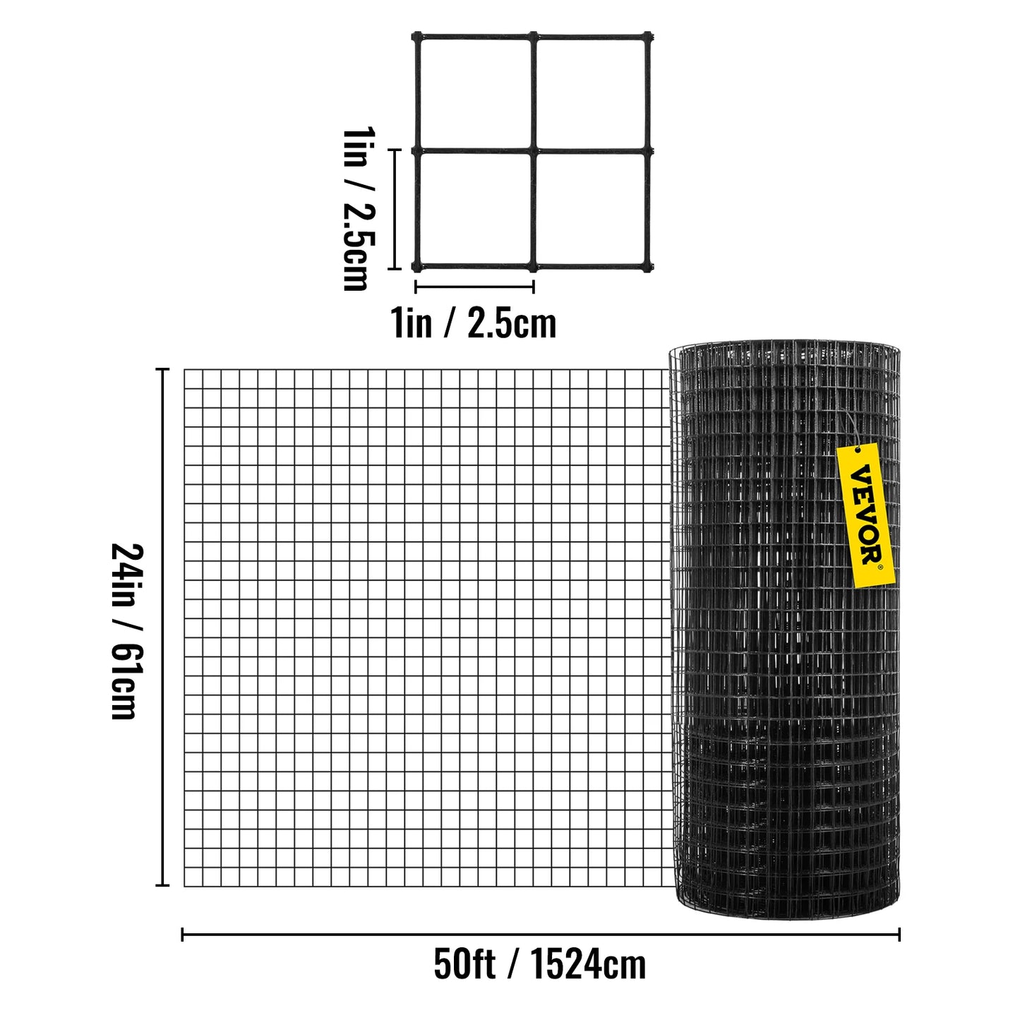 Black Welded Wire Fence For Chickens & Rabbits