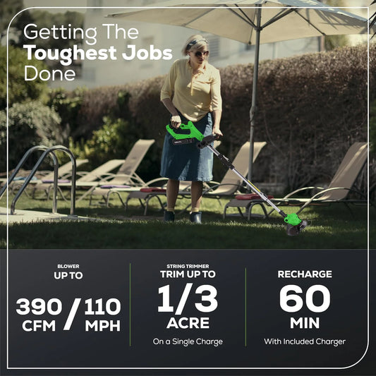 Cordless Lawn Trimmer Weed Wacker Battery Powered