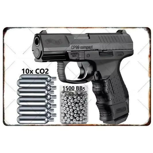Pistol Metal Signs Military Flair Bar & Club
