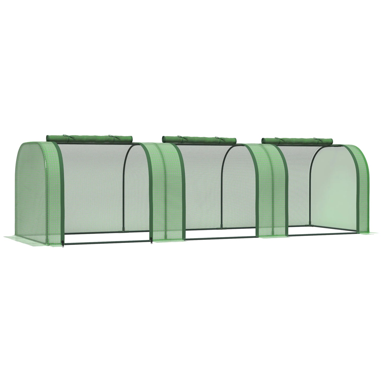 Greenhouse Tunnel With Roll-Up Doors For Backyard