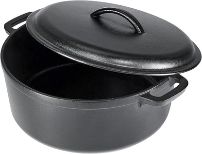 Cast Iron Dutch Oven Pot With Lid Dual Handles.