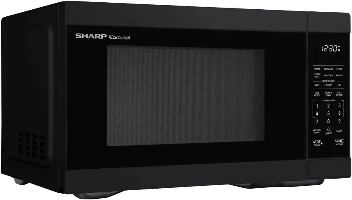 Compact Countertop Microwave Oven With Removable Turntable