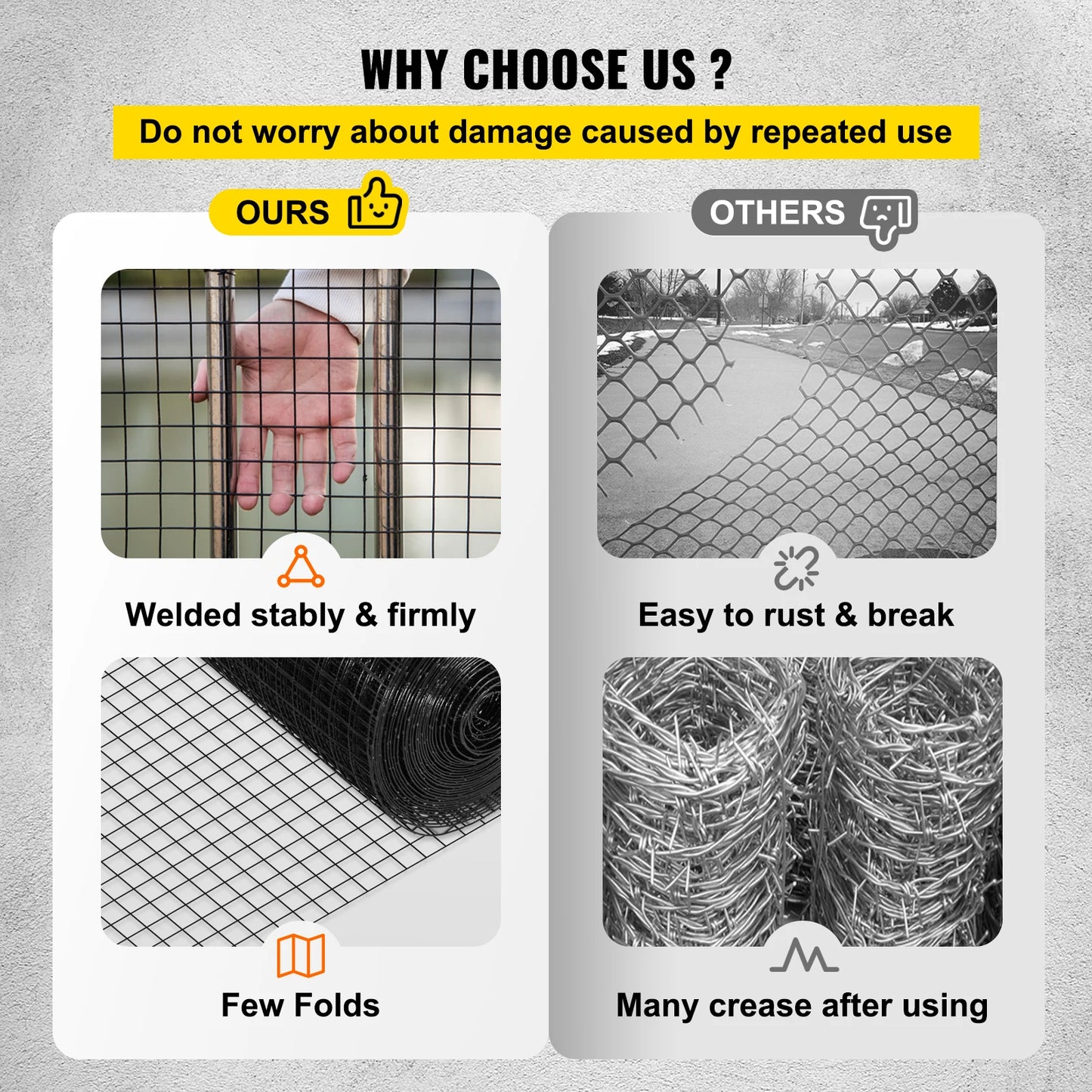 Black Welded Wire Fence For Chickens & Rabbits