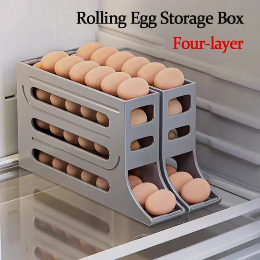 Egg Storage Box Creative Automatic Dispenser For Refrigerator