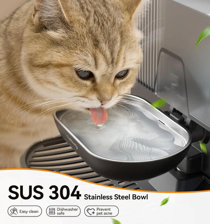 Pet Water Fountain  Wastewater Separation Stainless Steel Bowl For Cats And Dogs