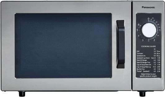 Compact Silver Microwave Oven With 6 Minute Timer