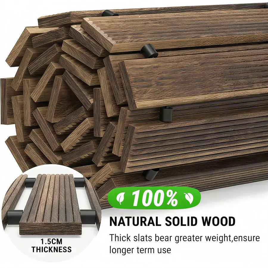 8FT x 17IN Wooden Garden Pathway, Outdoor Roll-out, Walkway