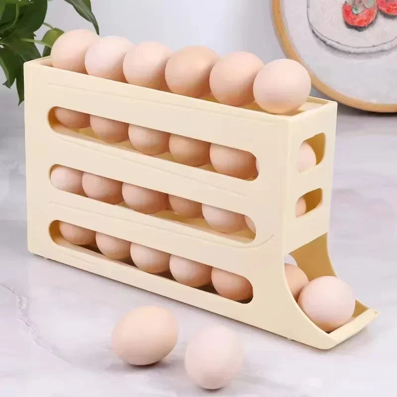 Egg Storage Box Creative Automatic Dispenser For Refrigerator
