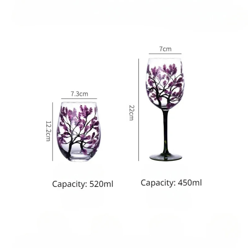 Crystal Glass Painted Creative Four Seasons Wine Goblets