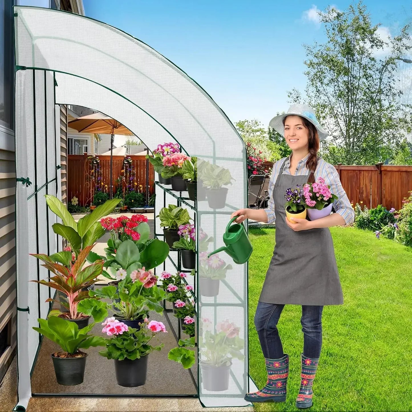 Bestselling Portable Lean-To  Greenhouse  Roll-Up  Zipper Doors