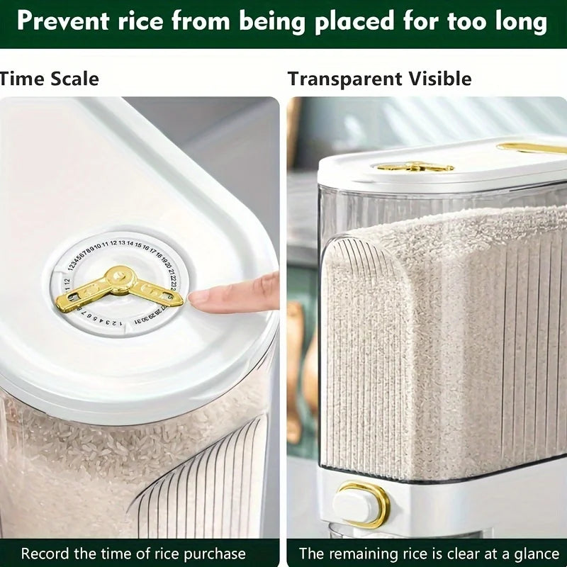 Large Rice Dispenser Pantry Storage & Measuring Cup