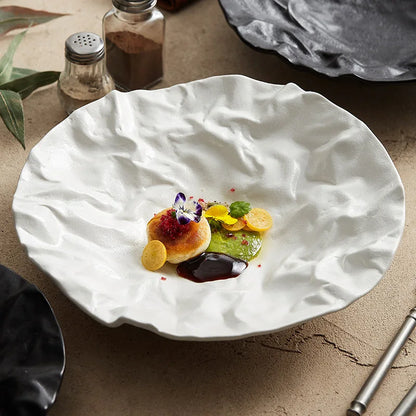 Folding Deep Plate Dishes Ceramic High-Grade Tableware