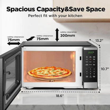 Countertop Microwave Oven Auto Child Lock 10 Power Levels
