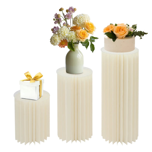 3PCS Wedding Party Flower Stand Cylinder Dessert Table
