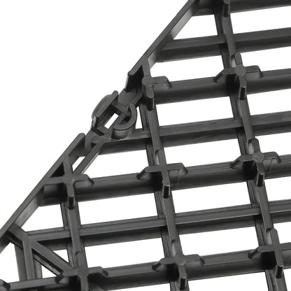 Black Interlocking Patio Floor Tiles Outdoor Use
