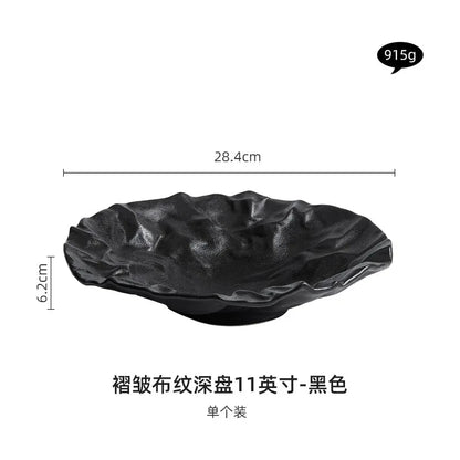 Folding Deep Plate Dishes Ceramic High-Grade Tableware