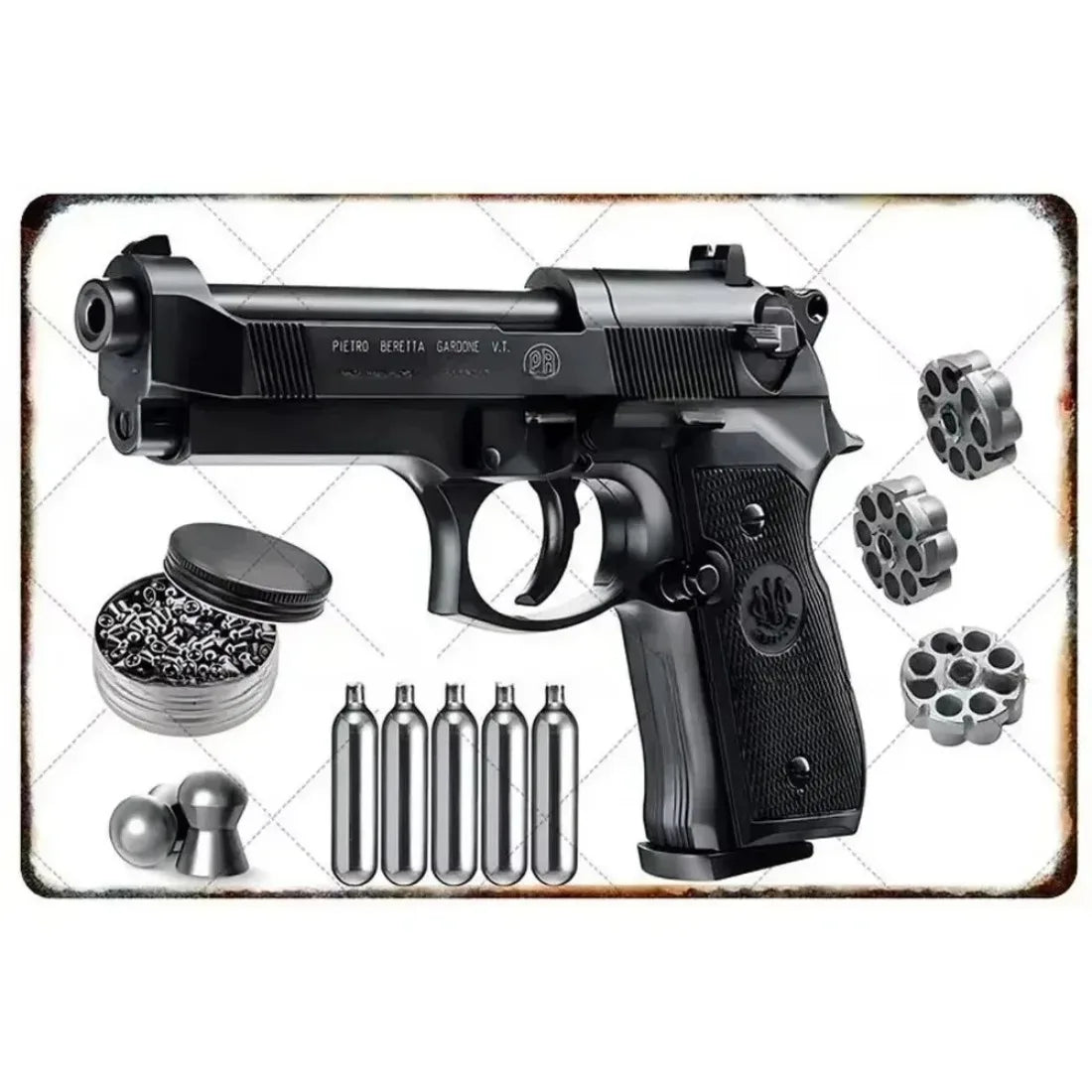 Pistol Metal Signs Military Flair Bar & Club