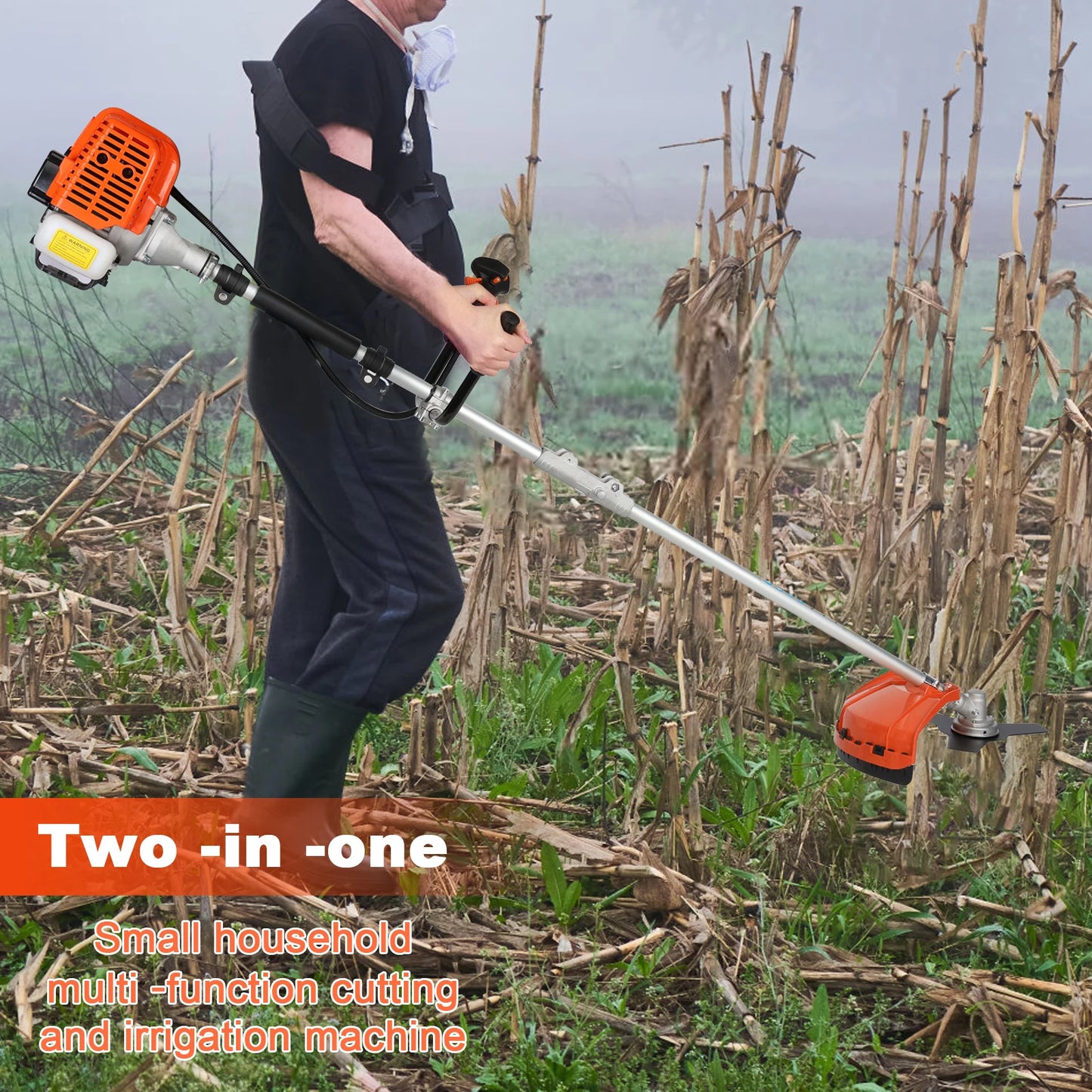 2 in 1 Gas Powered Weed Wacker & Hedge Trimmer
