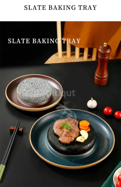 Creative Ceramic Dining Steak Plate Stone Tableware
