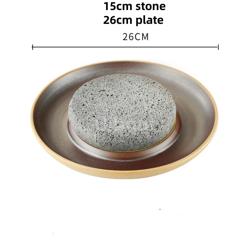 Creative Ceramic Dining Steak Plate Stone Tableware