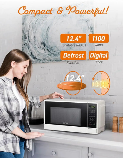 Countertop Microwave Oven LED Display Push Button Door