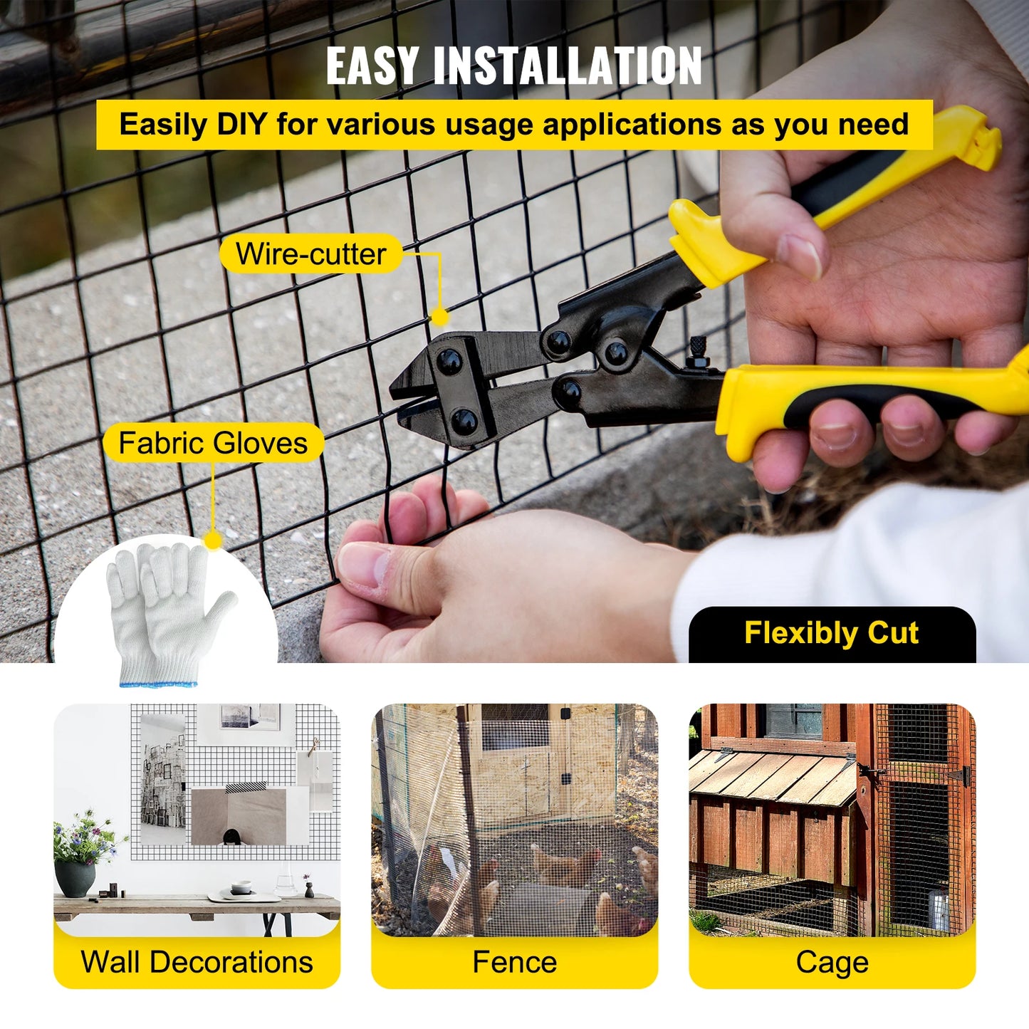 Black Welded Wire Fence For Chickens & Rabbits