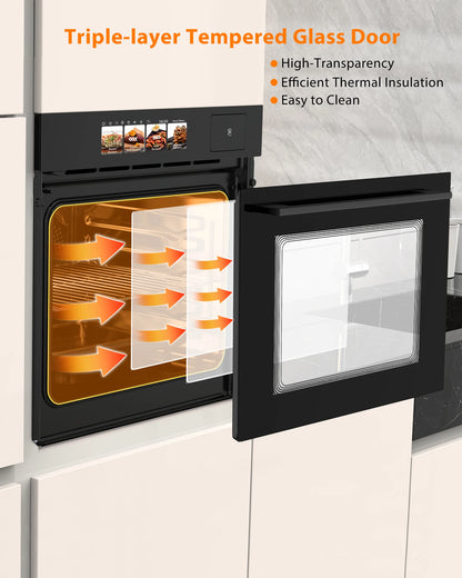Built-in Electric Wall Oven Display 8 Cooking Modes