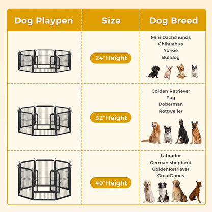 Dog Playpen With Door Outdoor/Indoor Foldable Metal Pet